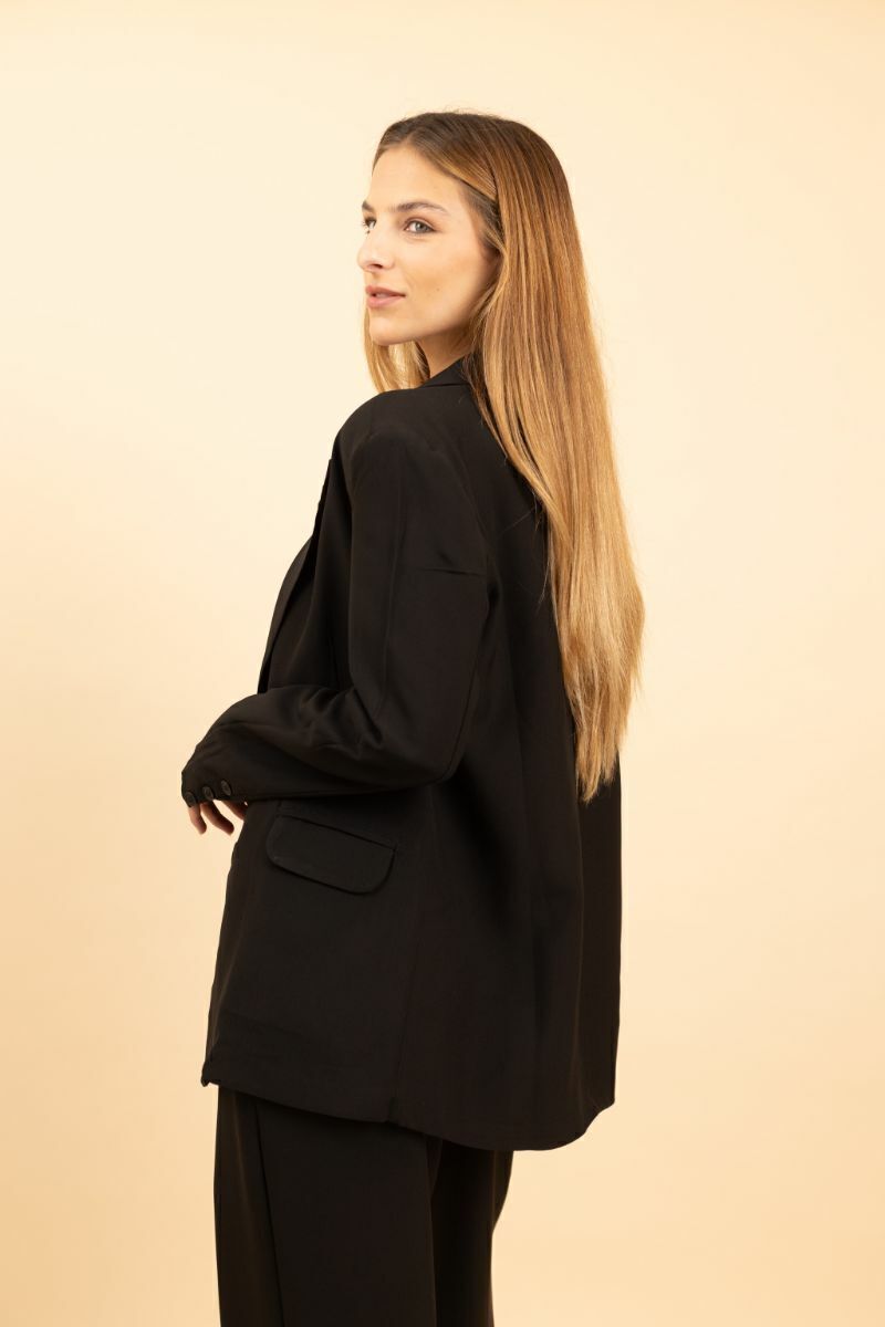 Blazer Longo de Alfaiataria Volterra - Preto