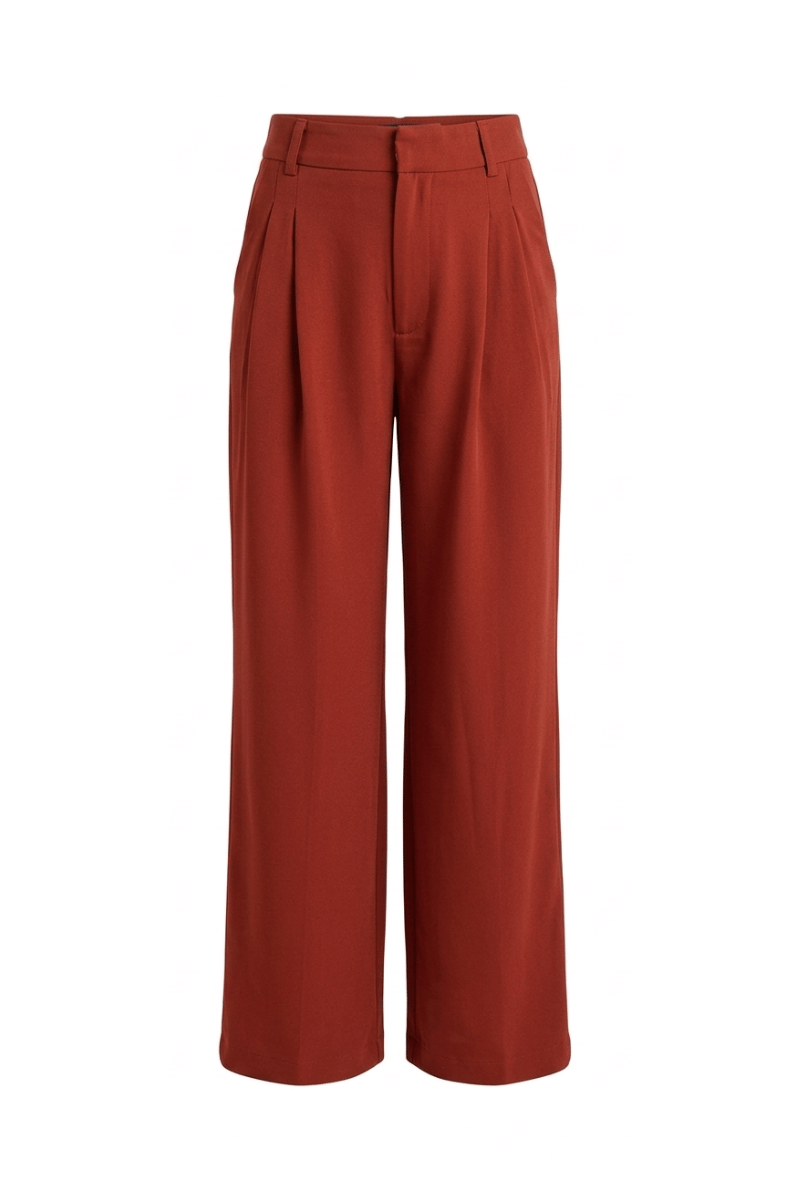 Calça Wideleg de Alfaiataria Etna - Vermelho Frutti di Bosco