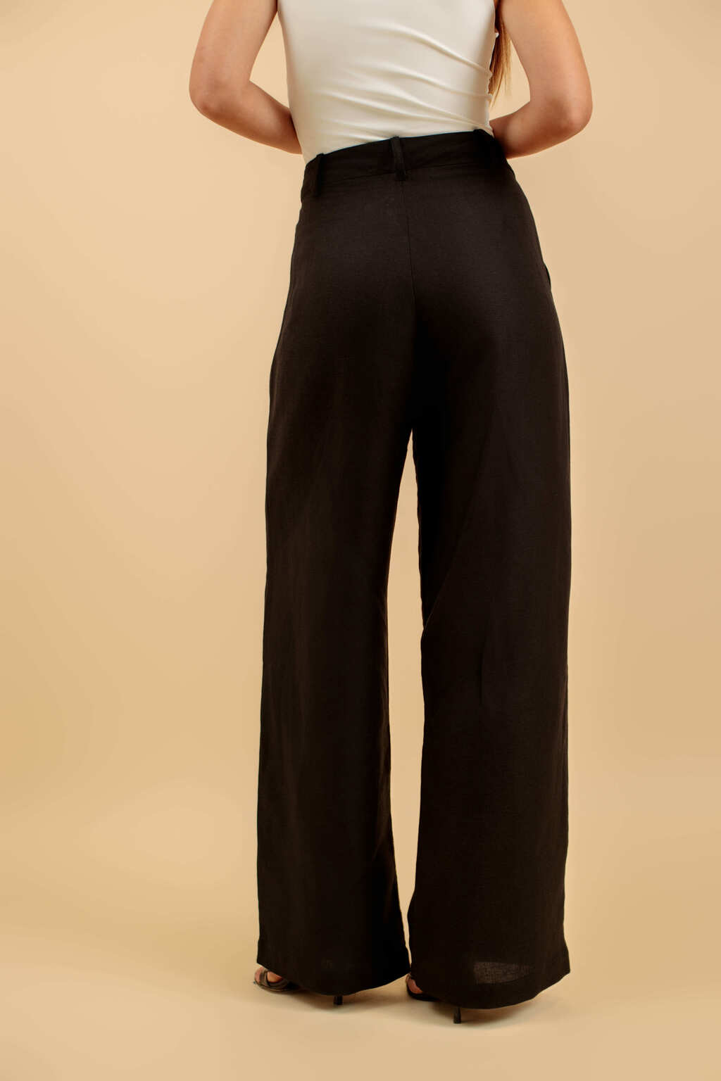 Calça Pantalona de Linho Viareggio - Preto