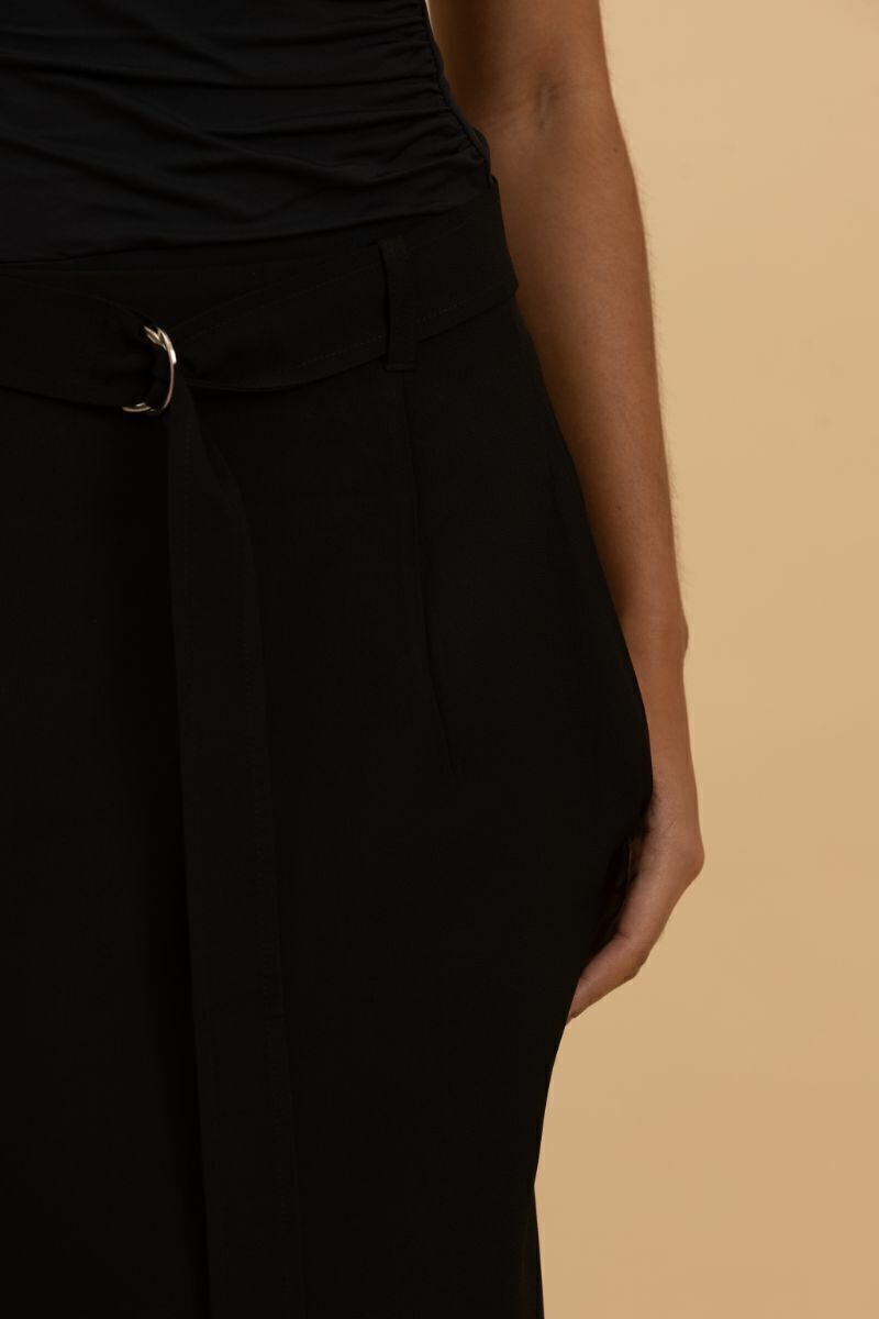 Saia Midi de Alfaiataria Livorno - Preto