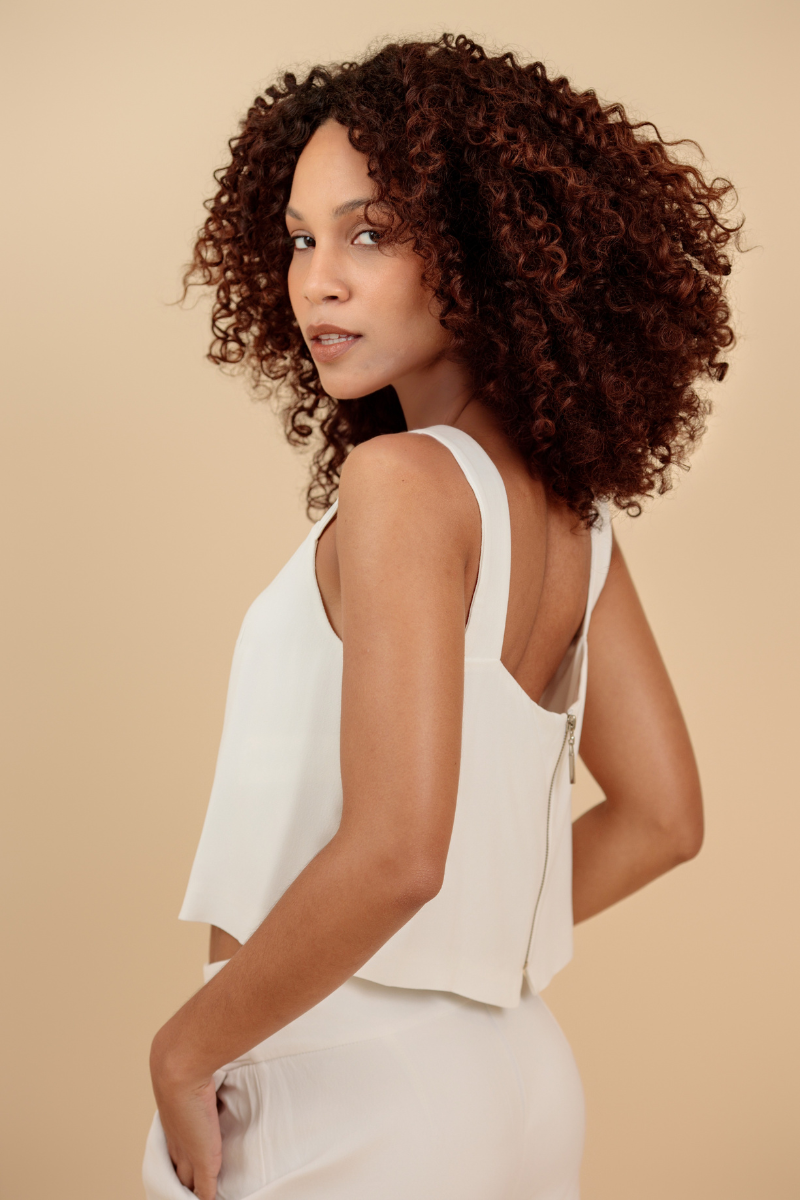 Blusa de Alças de Alfaiataria Siena - Off White