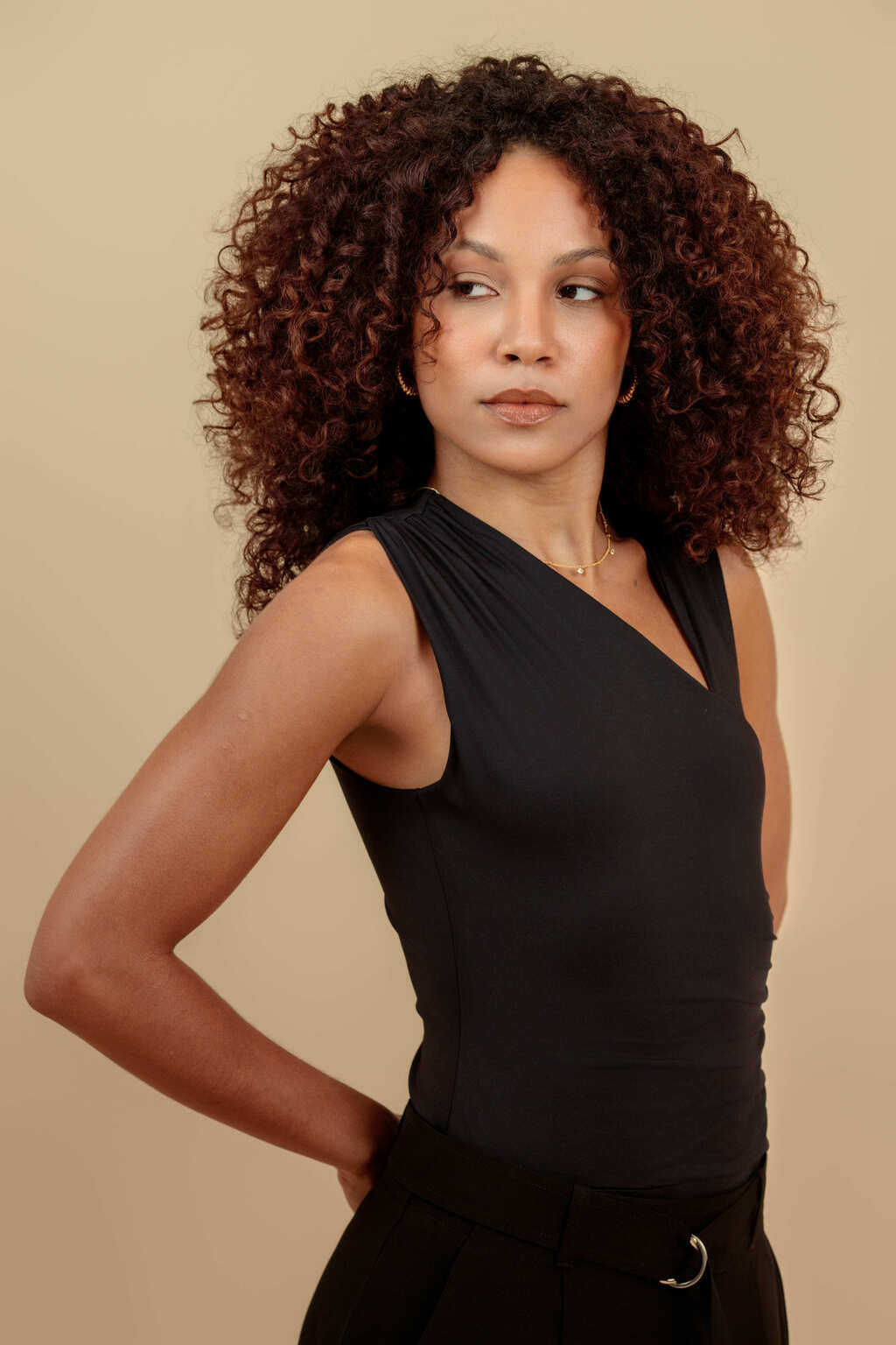 Body Drapeado de Poliamida Cortona - Preto