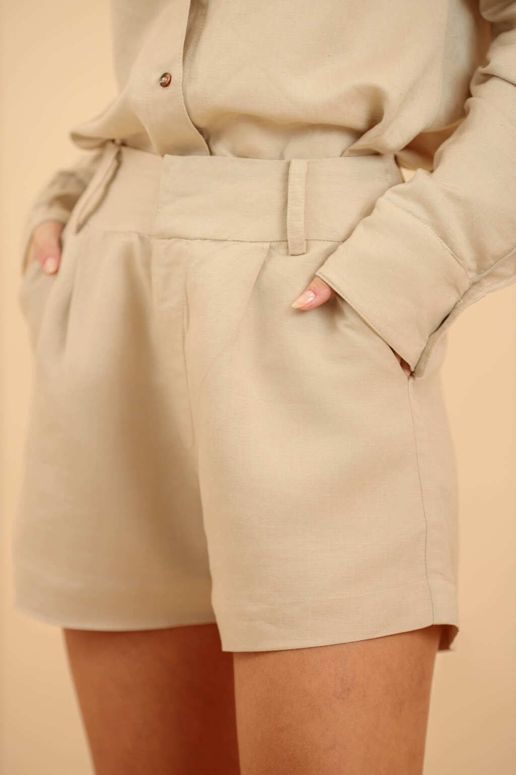 Short de Linho Fiorentino - Biscotto