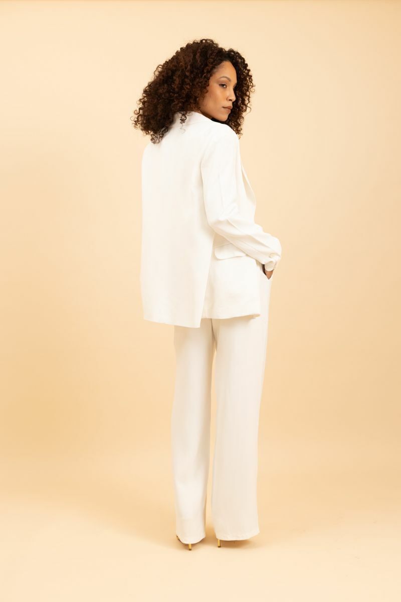 Blazer Longo de Alfaiataria Volterra - Off White