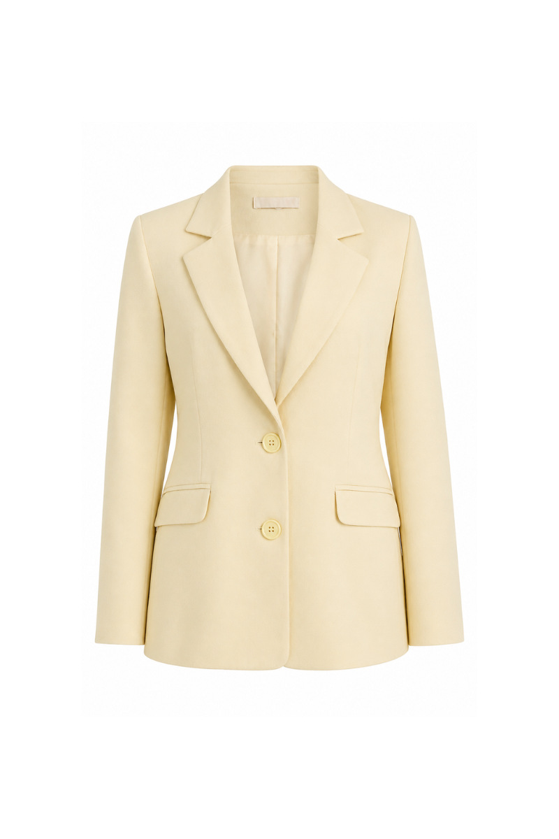 Blazer Longo de Alfaiataria Volterra Amarelo Vaniglia