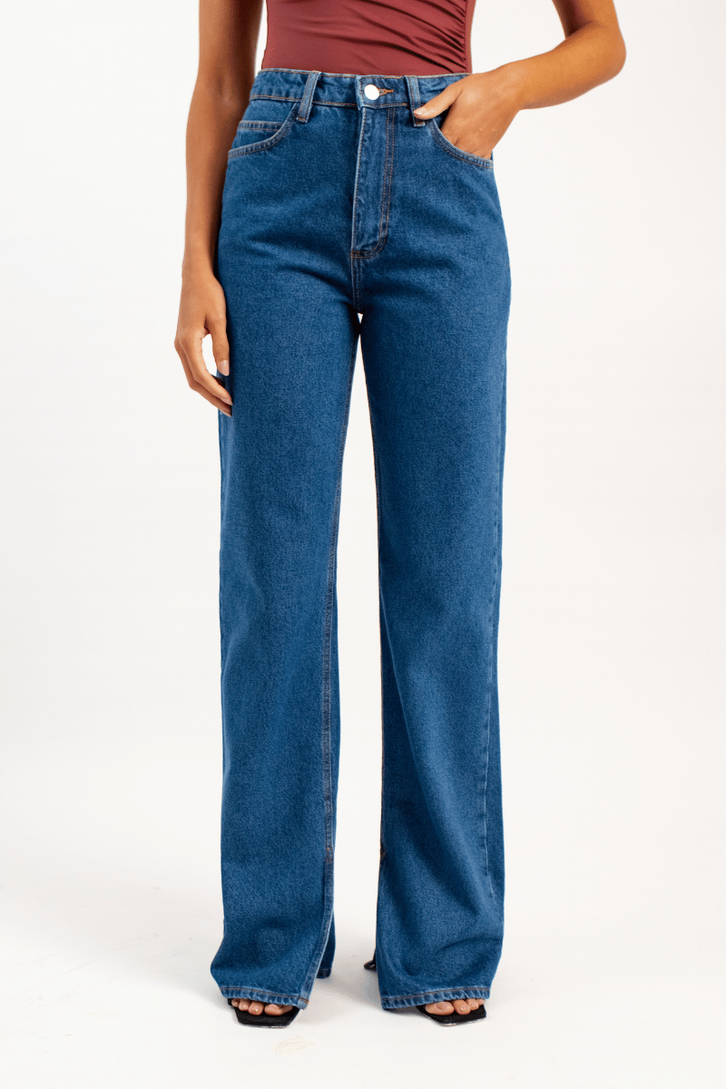 Calça Reta Jeans Scopello - Azul Médio