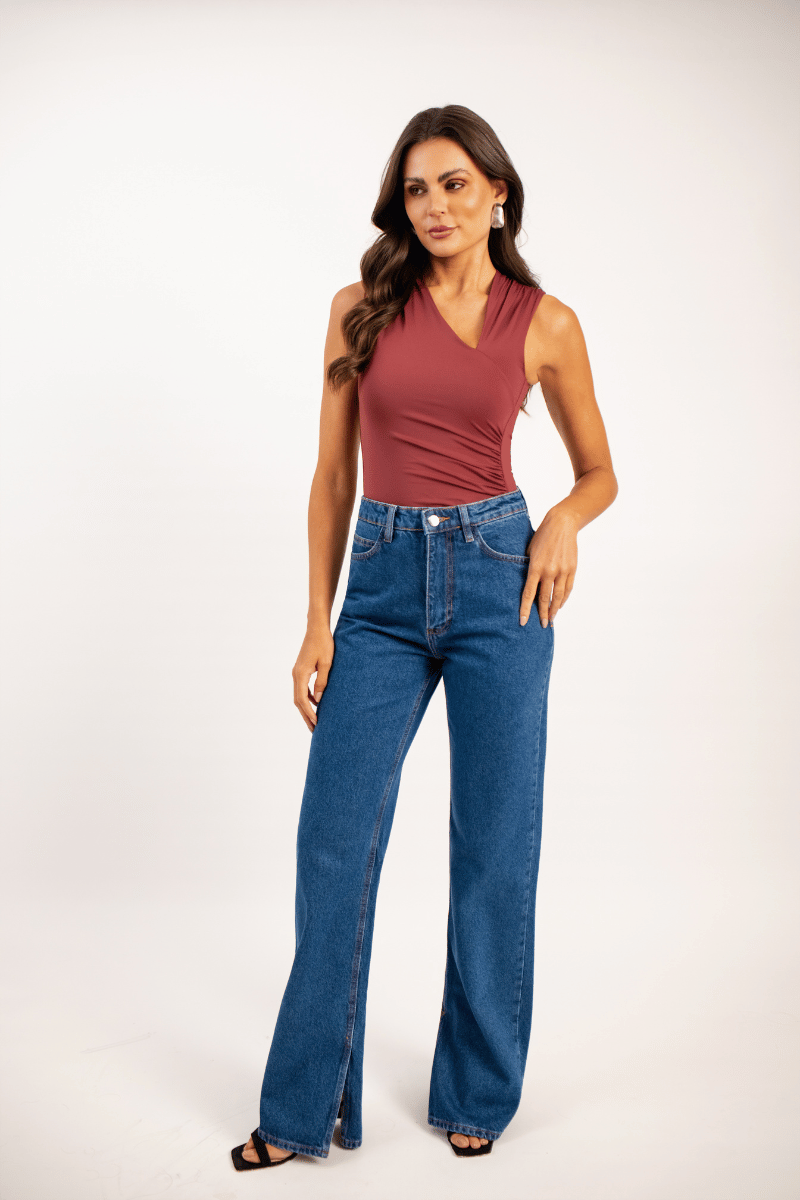 Calça Reta Jeans Scopello - Azul Médio