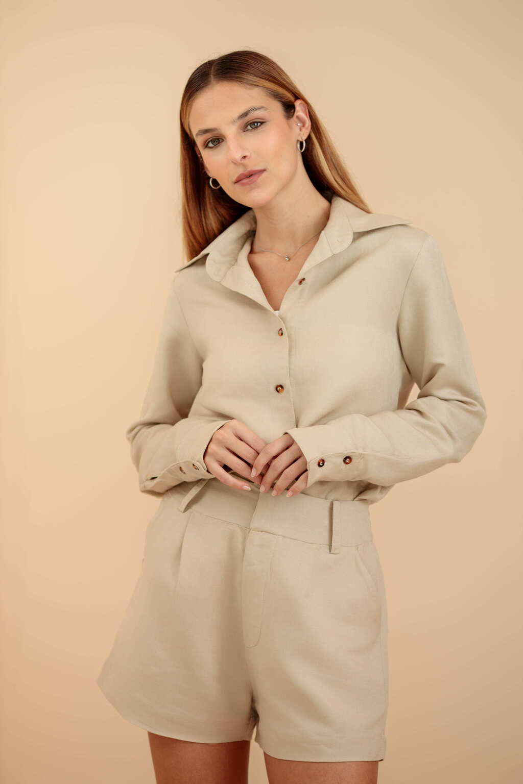 Short de Linho Fiorentino - Biscotto