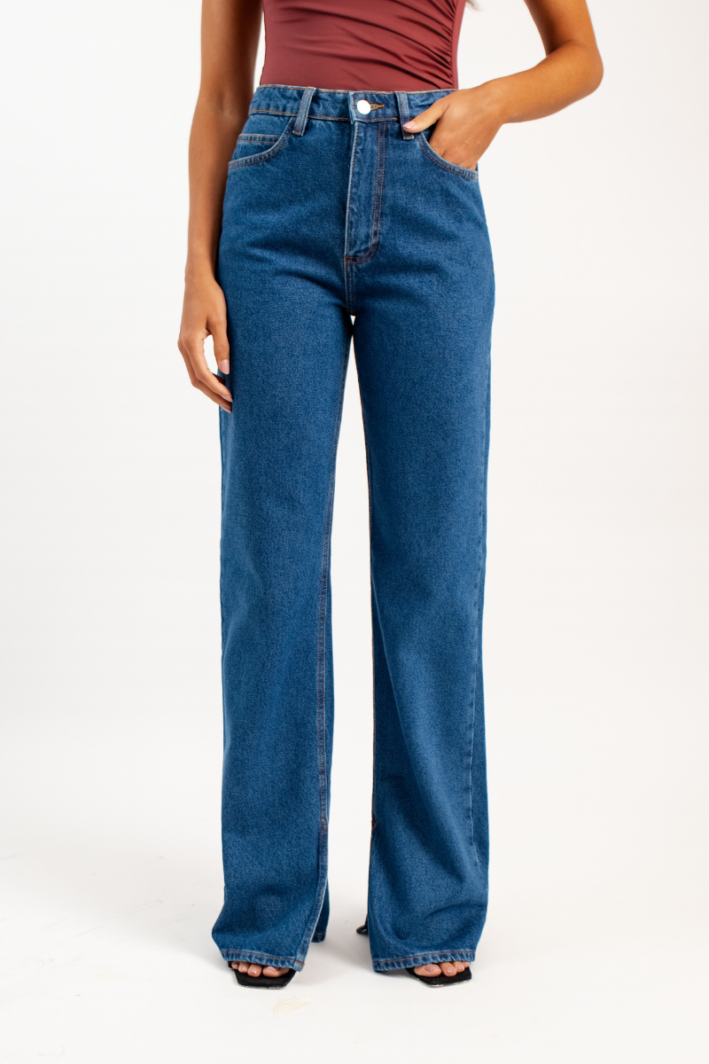 Calça Reta Jeans Scopello - Azul Médio