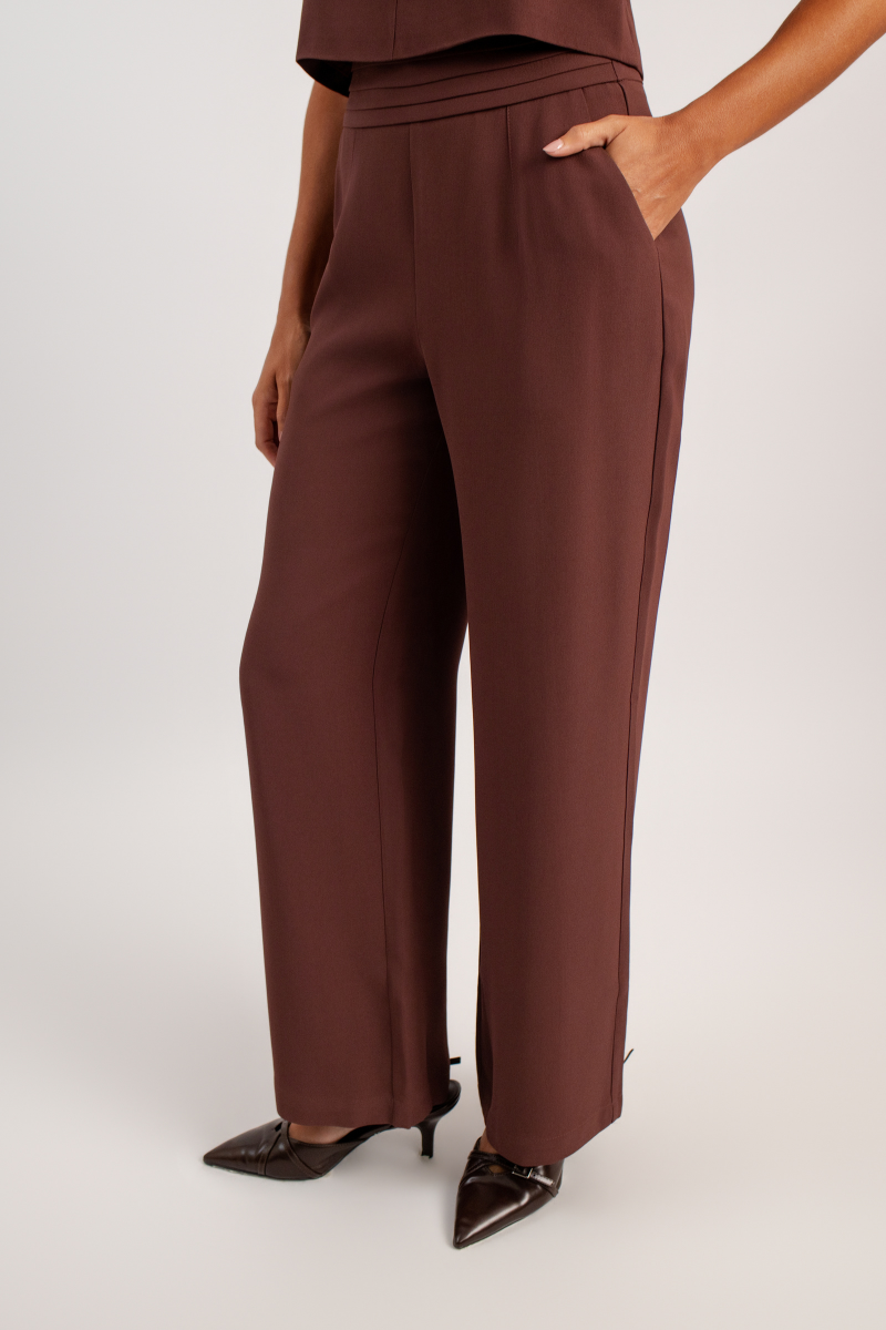Calça Pantalona de Alfaiataria Vinci - Marrom Capuccino