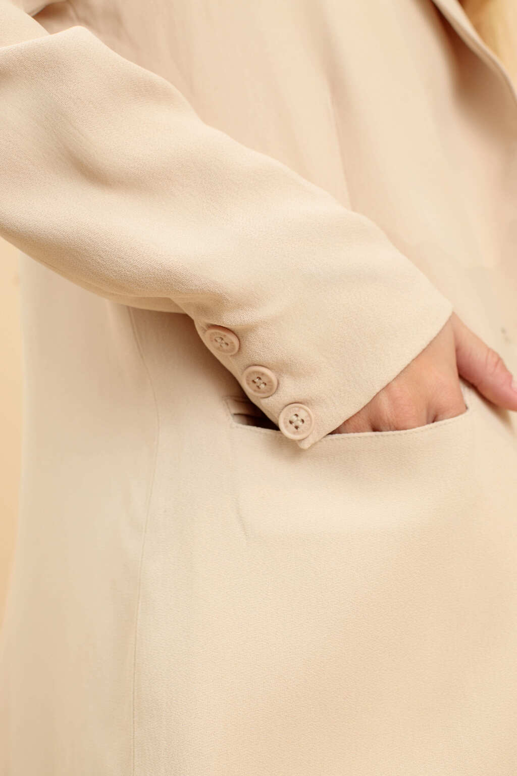 Blazer Longo de Alfaiataria Volterra - Bege Frappé