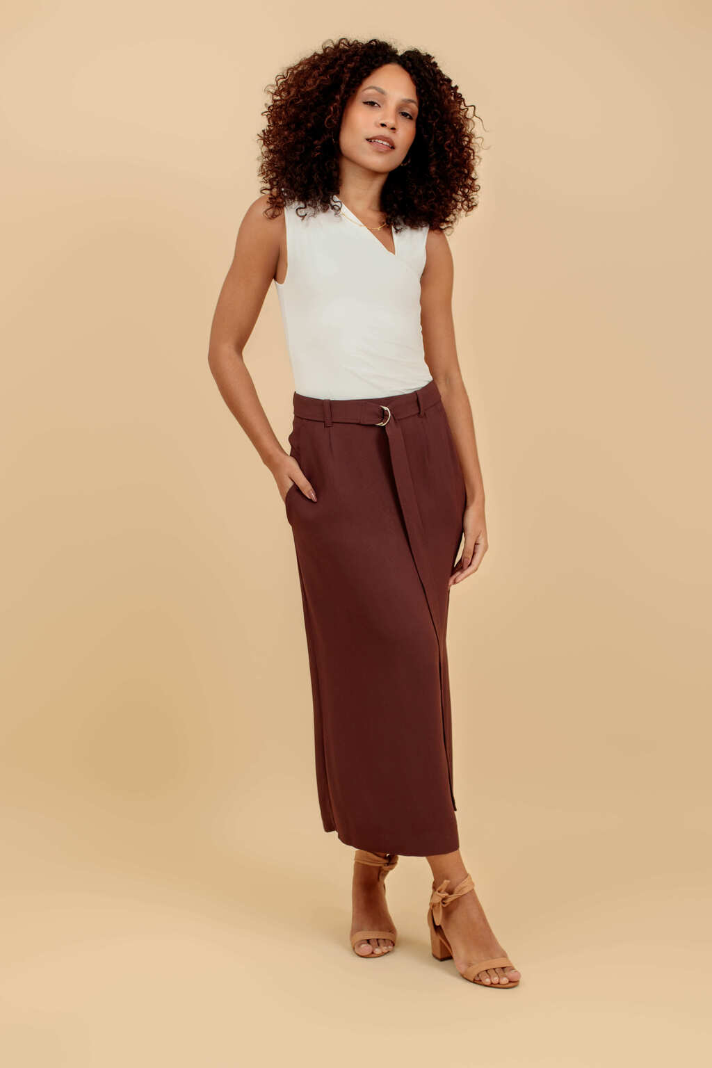 Body Drapeado de Poliamida Cortona - Off White