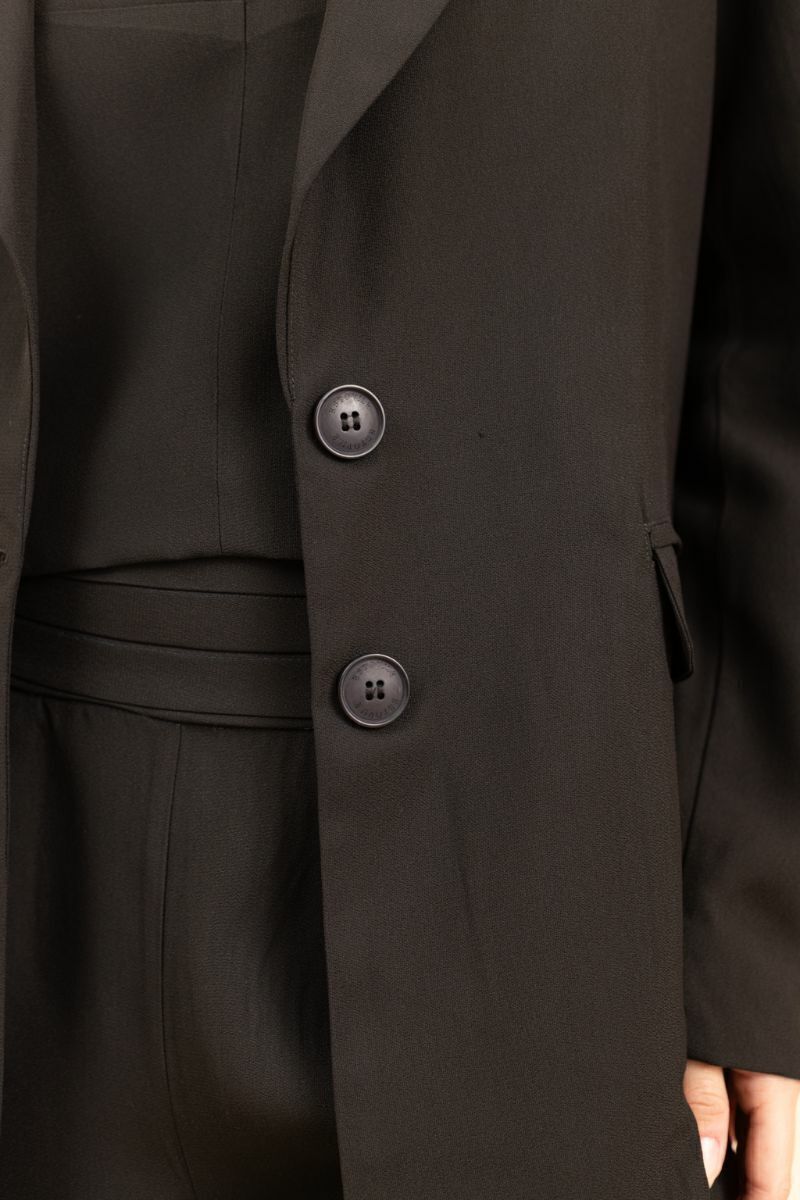 Blazer Longo de Alfaiataria Volterra - Preto