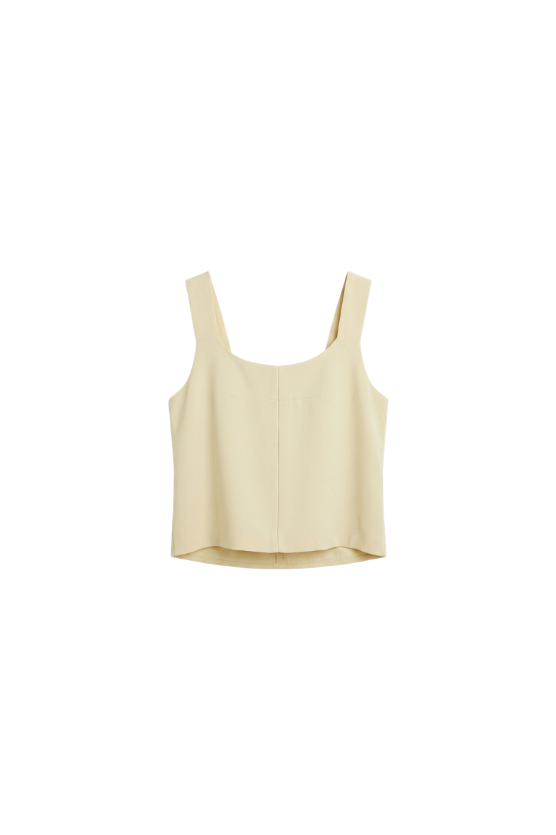 Blusa de Alças de Alfaiataria Siena Amarelo Vaniglia
