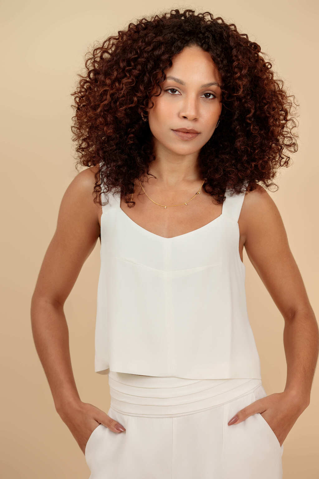Blusa de Alças de Alfaiataria Siena - Off White