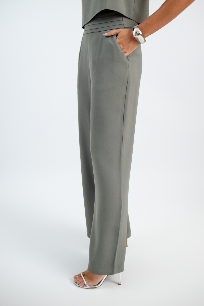 Calça Pantalona de Alfaiataria Vinci - Cinza Pane Rústico