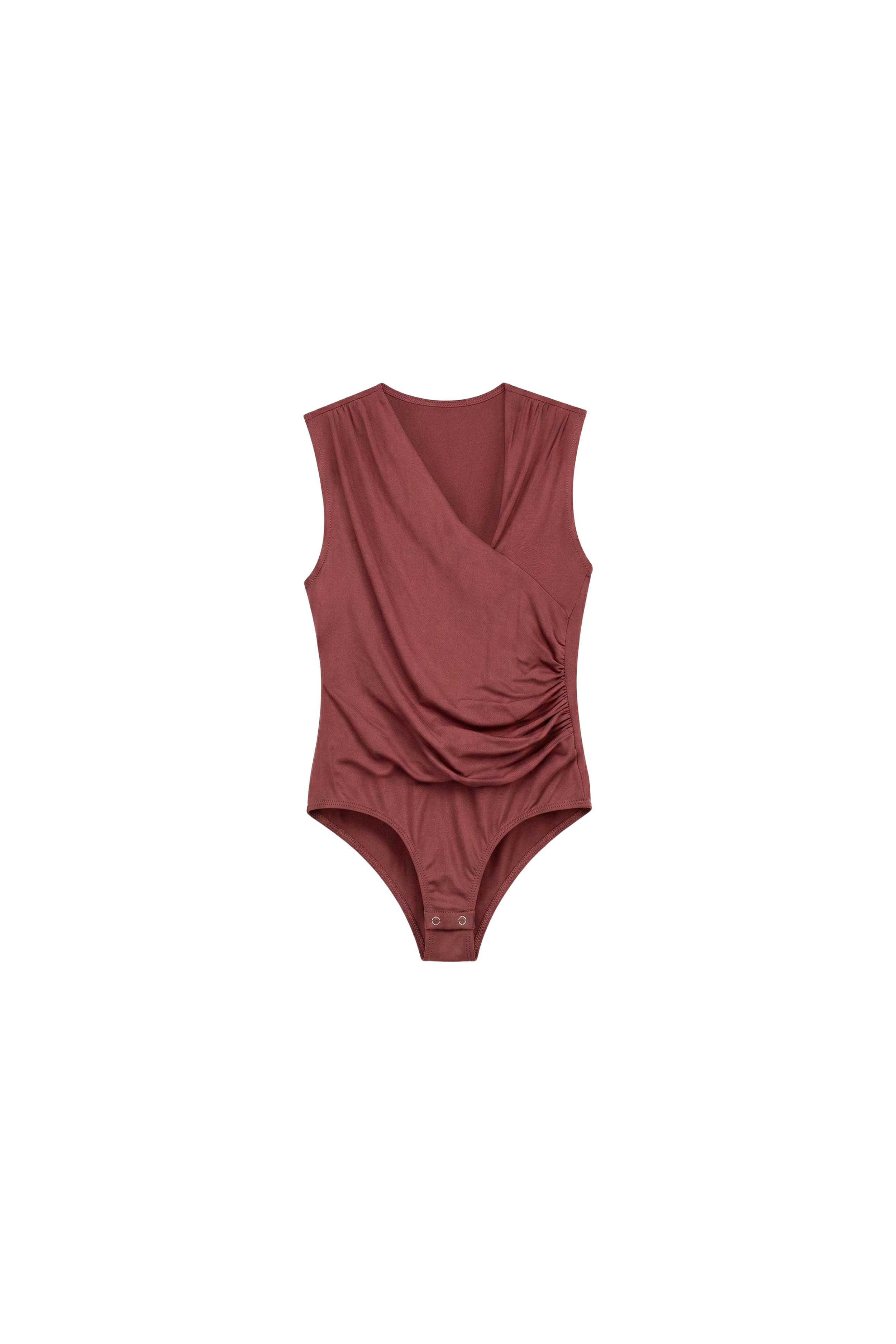 Body Drapeado de Poliamida Cortona - Vermelho Frutti di Bosco