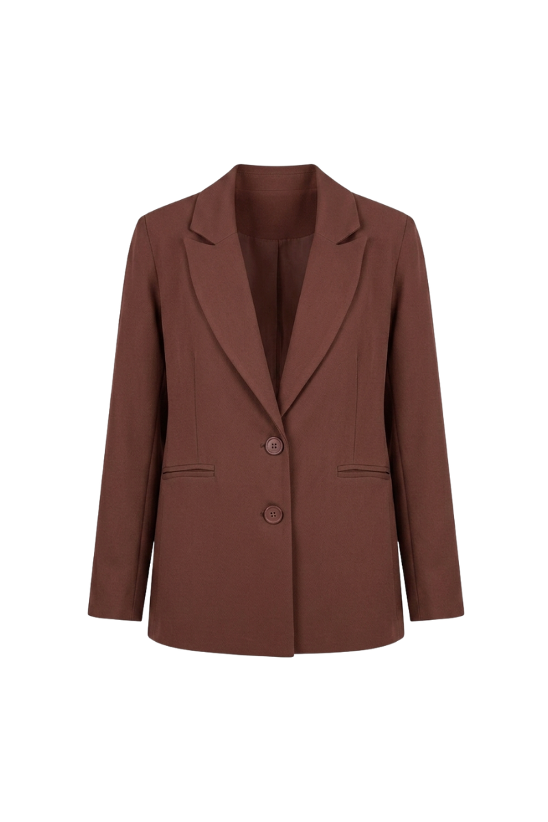 Blazer Longo de Alfaiataria Volterra - Marrom Capuccino