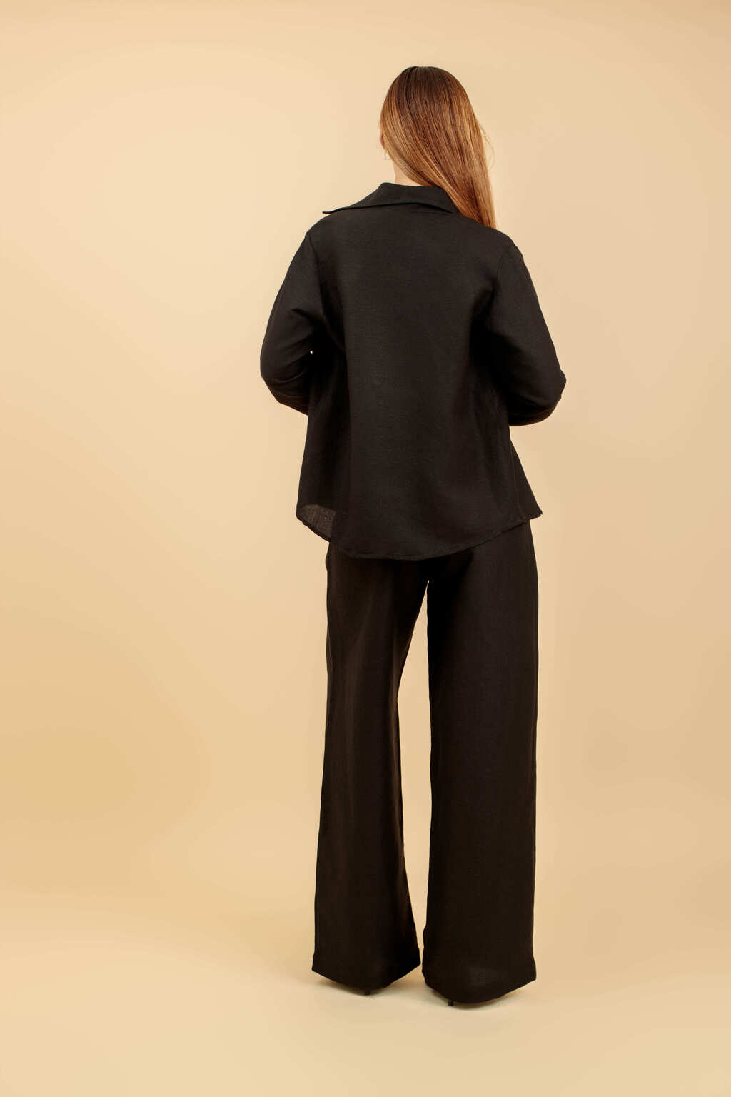 Calça Pantalona de Linho Viareggio - Preto