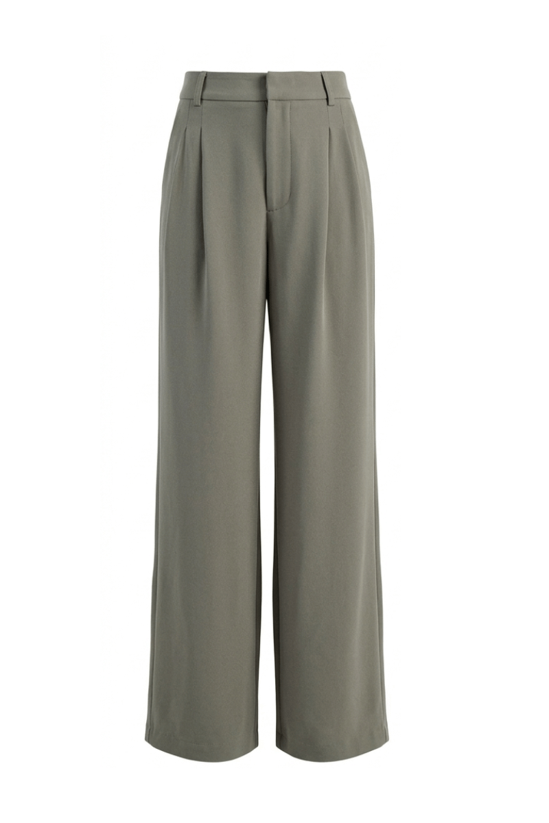 Calça Wideleg de Alfaiataria Etna - Cinza Pane Rústico