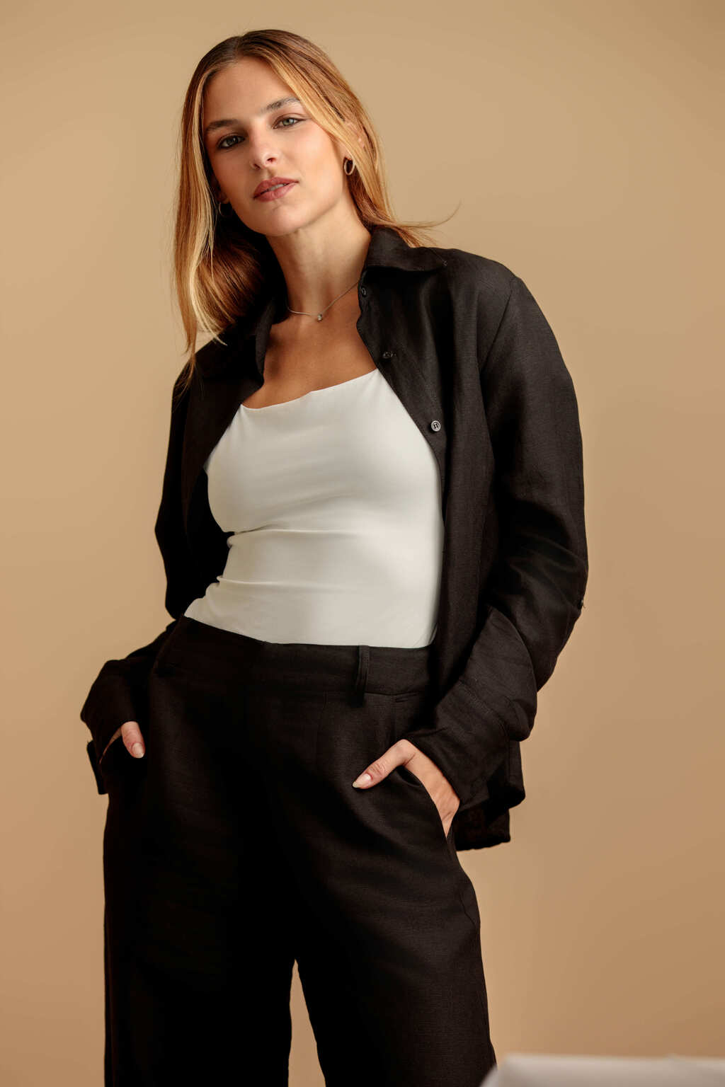 Camisa de Linho Giglio - Preto