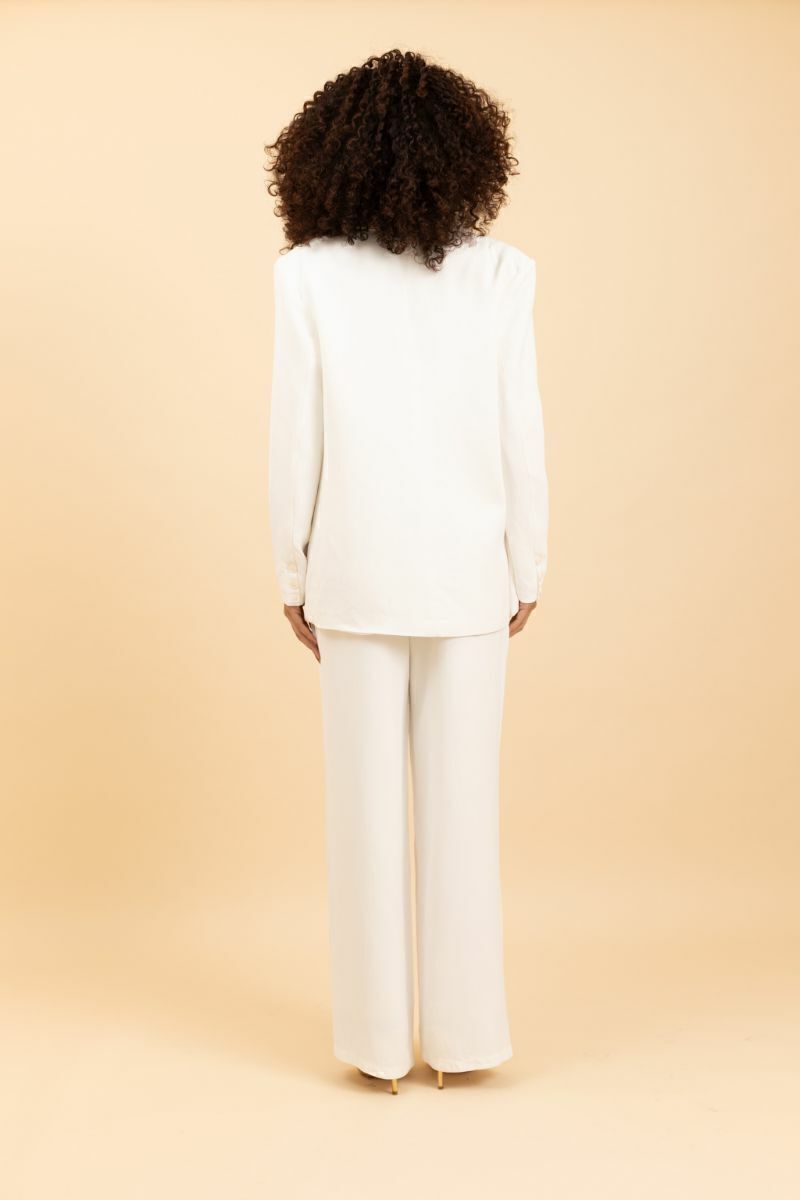 Calça Pantalona de Alfaiataria Vinci - Off White