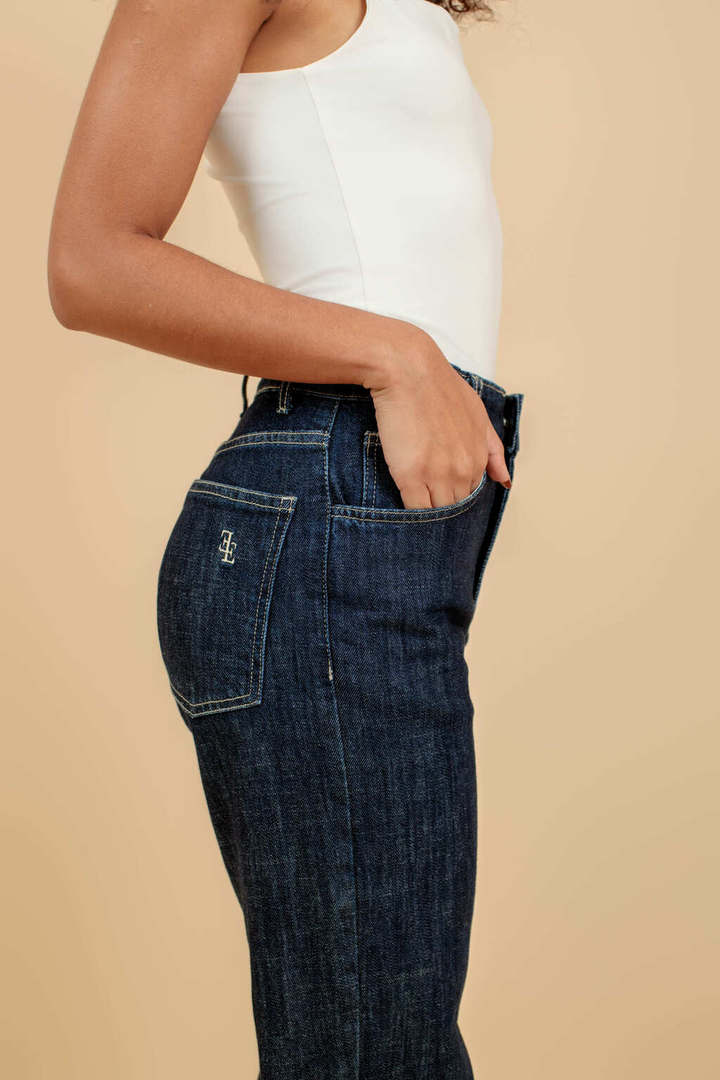 Regata Decote Quadrado de Poliamida Pienza - Off White