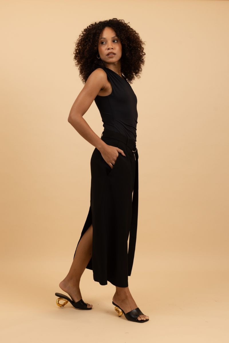 Saia Midi de Alfaiataria Livorno - Preto