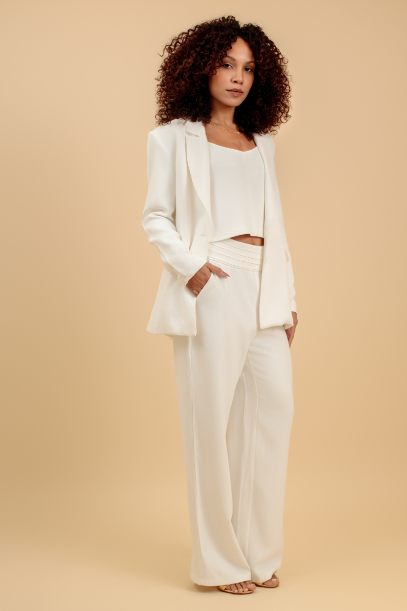 Calça Pantalona de Alfaiataria Vinci - Off White