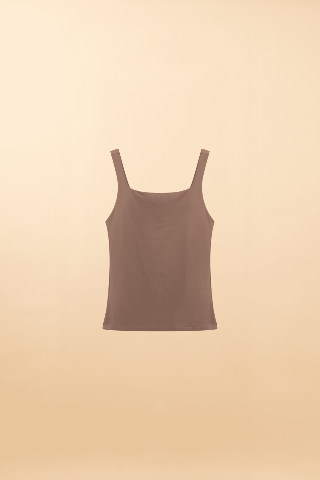 Regata Decote Quadrado de Poliamida Pienza - Marrom Mocha