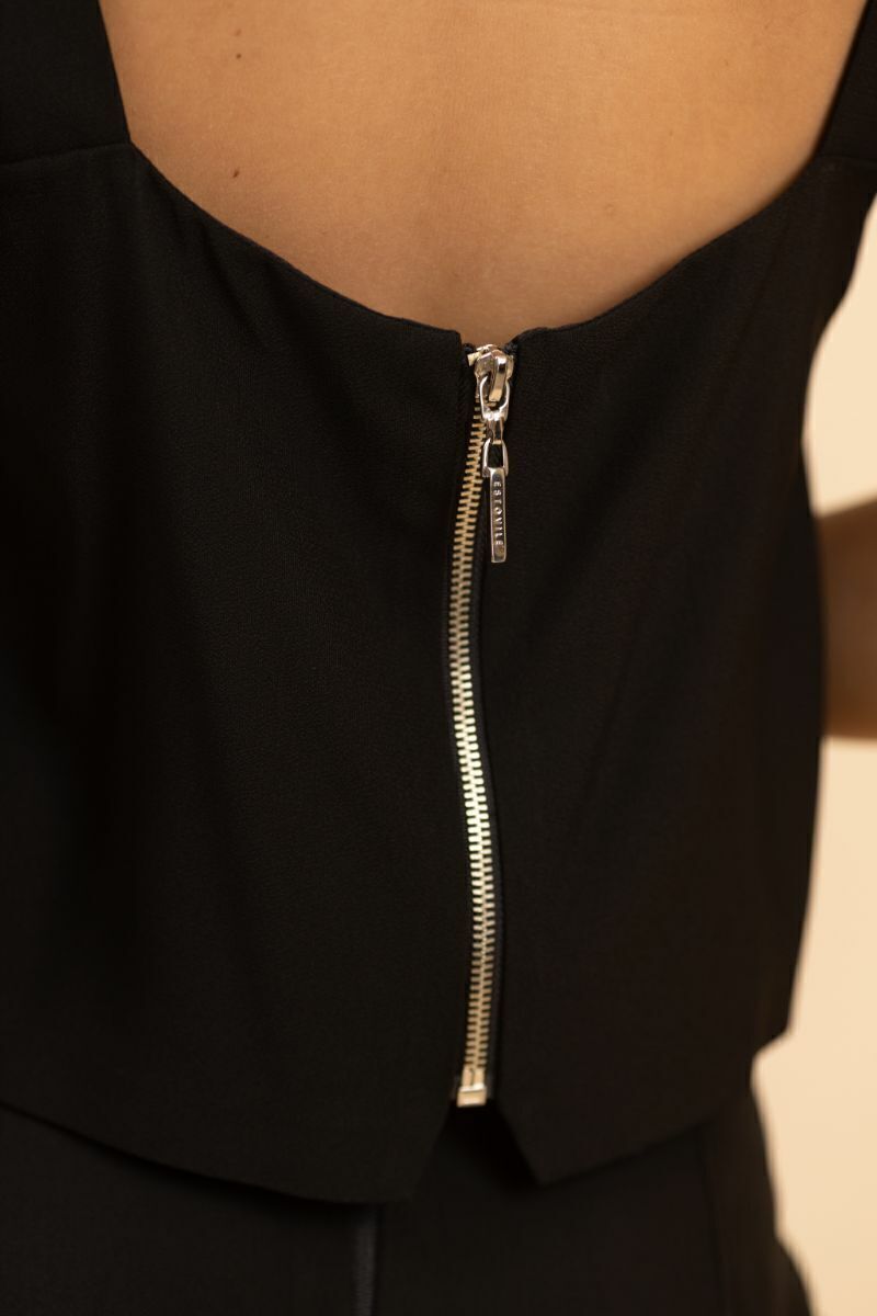 Blusa de Alças de Alfaiataria Siena - Preto