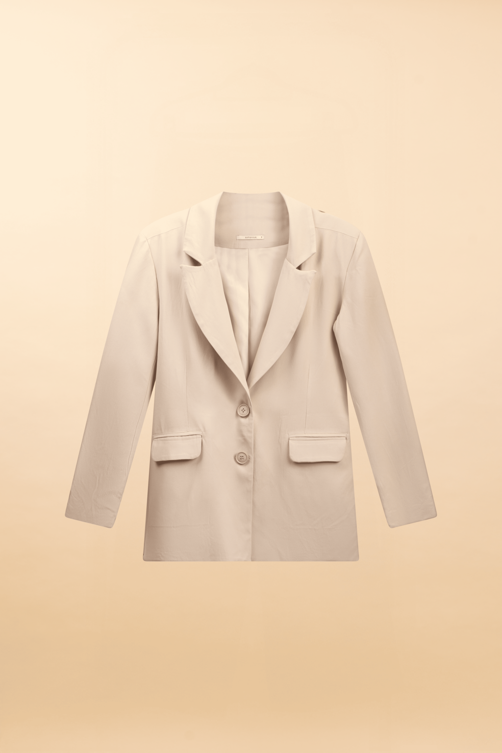 Blazer Longo de Alfaiataria Volterra - Bege Frappé